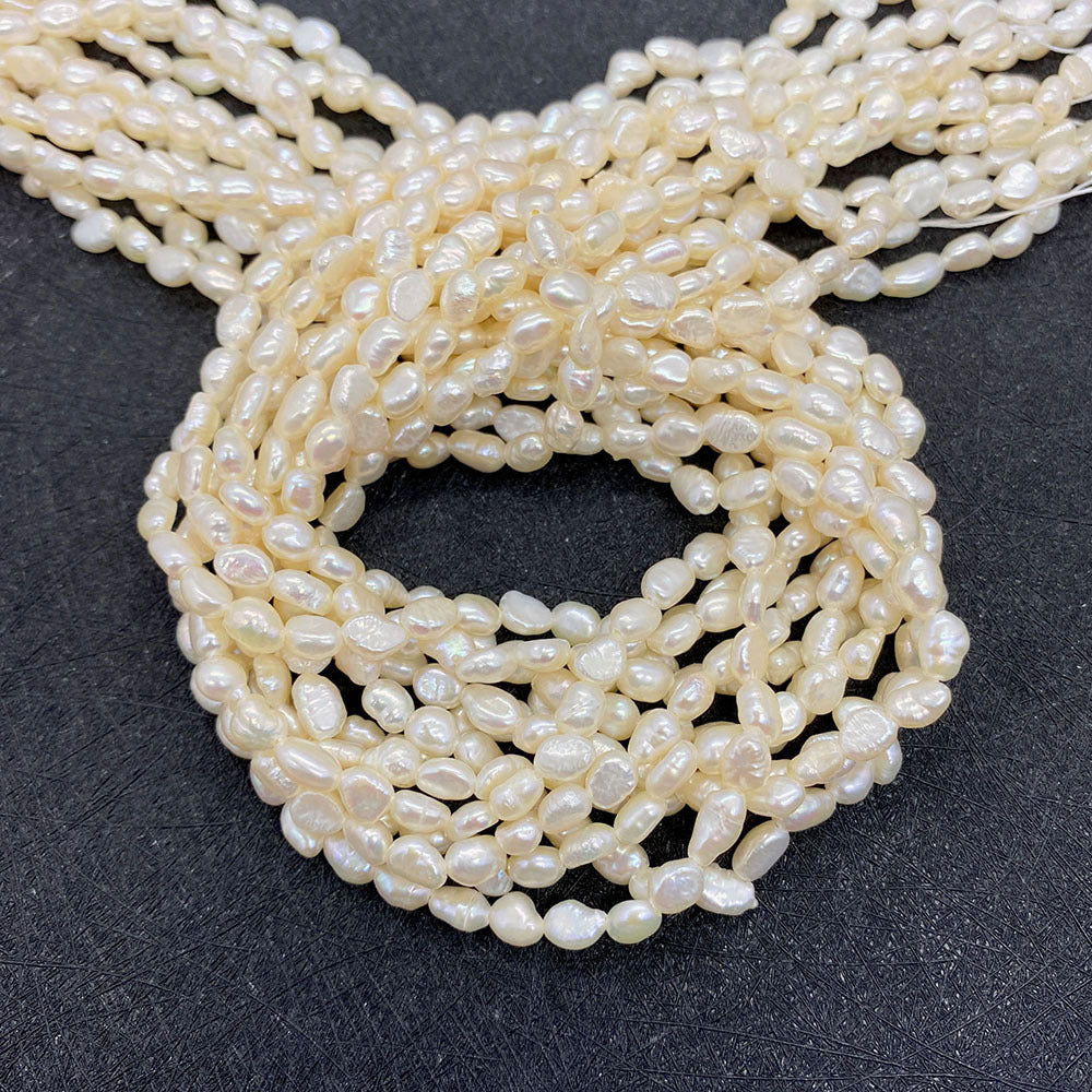 Freshwater Pearl Beads With Smooth Surface And Irregular Craft, Hole Size 4~4.9mm For Jewelry Making
