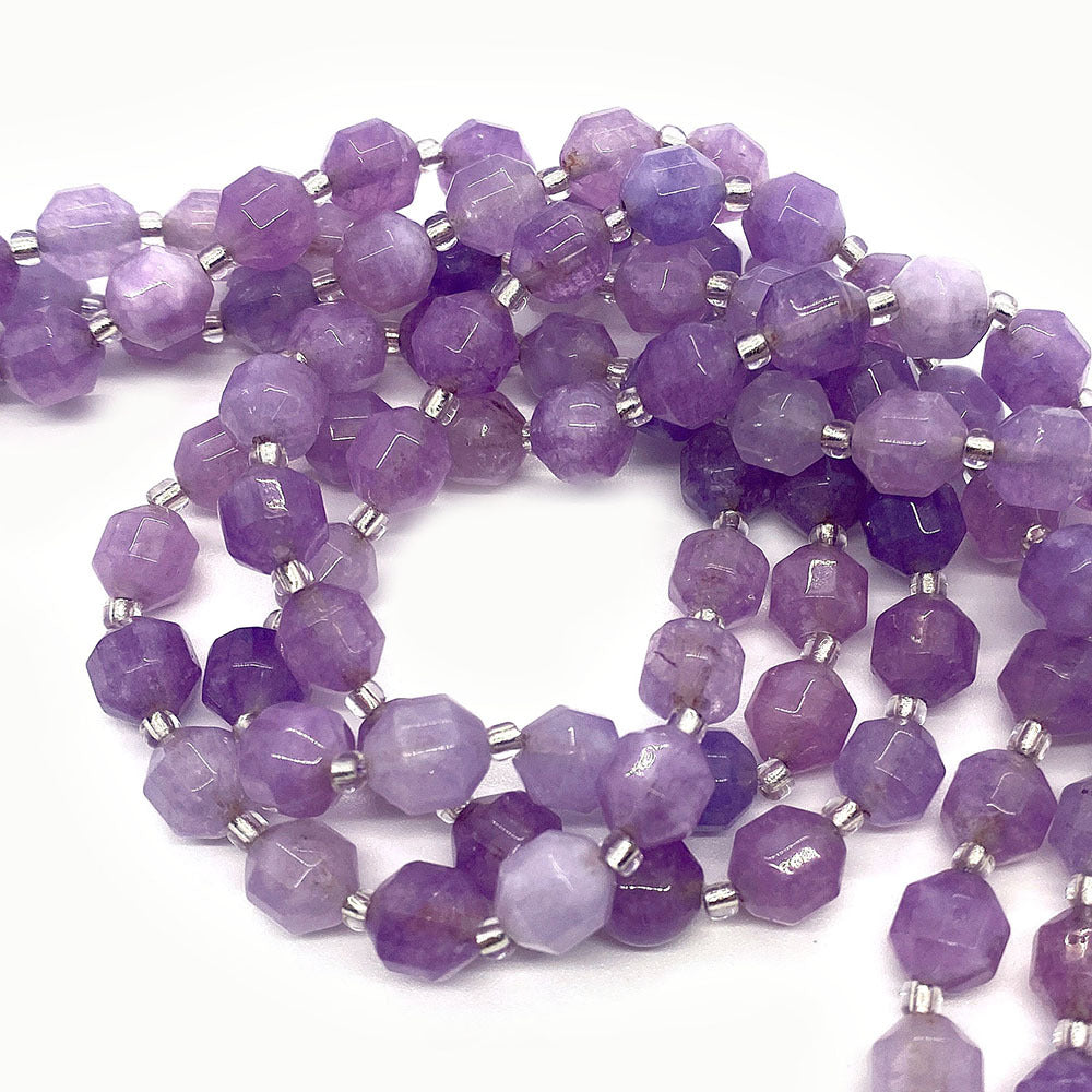 Natural Amethyst Beads With 6 Mm Diameter, Lilac Color, Center-Drilled And Featuring Precise Cutting