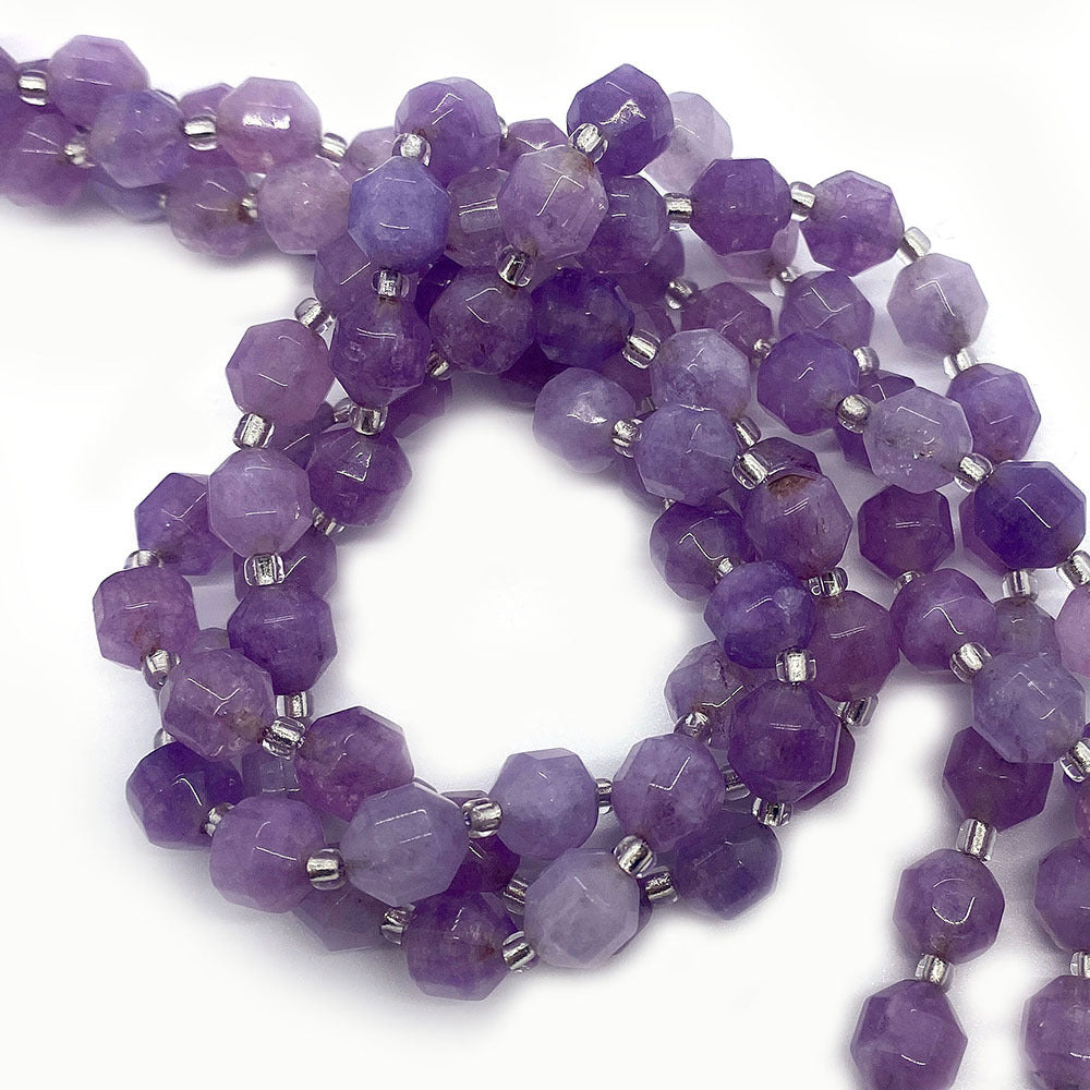 Natural Amethyst Beads With 6 Mm Diameter, Lilac Color, Center-Drilled And Featuring Precise Cutting