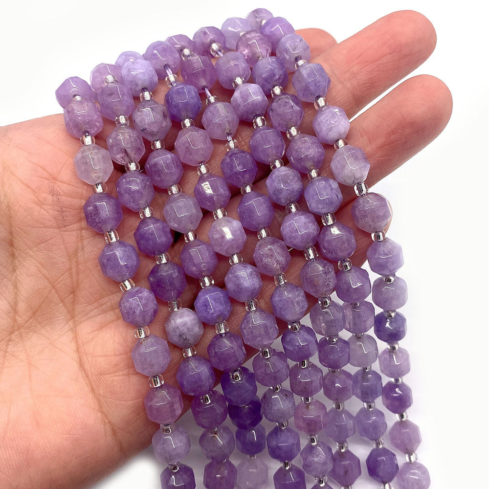 Natural Amethyst Beads With 6 Mm Diameter, Lilac Color, Center-Drilled And Featuring Precise Cutting