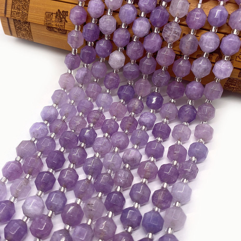 Natural Amethyst Beads With 6 Mm Diameter, Lilac Color, Center-Drilled And Featuring Precise Cutting