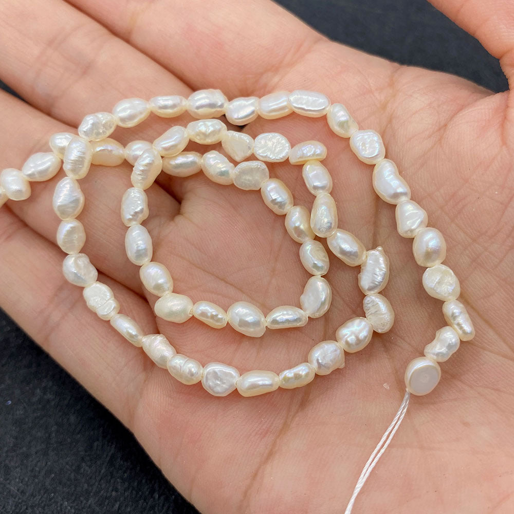 Freshwater Pearl Beads With Smooth Surface And Irregular Craft, Hole Size 4~4.9mm For Jewelry Making