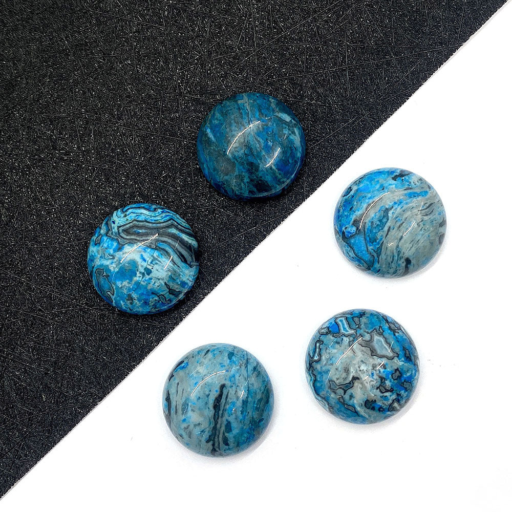 Polished Agate Stone Beads In Natural Blue, Perfect For Jewelry Making And Crafting