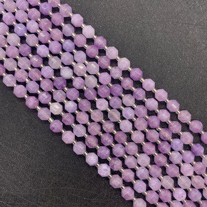 Natural Amethyst Beads With 6 Mm Diameter, Lilac Color, Center-Drilled And Featuring Precise Cutting
