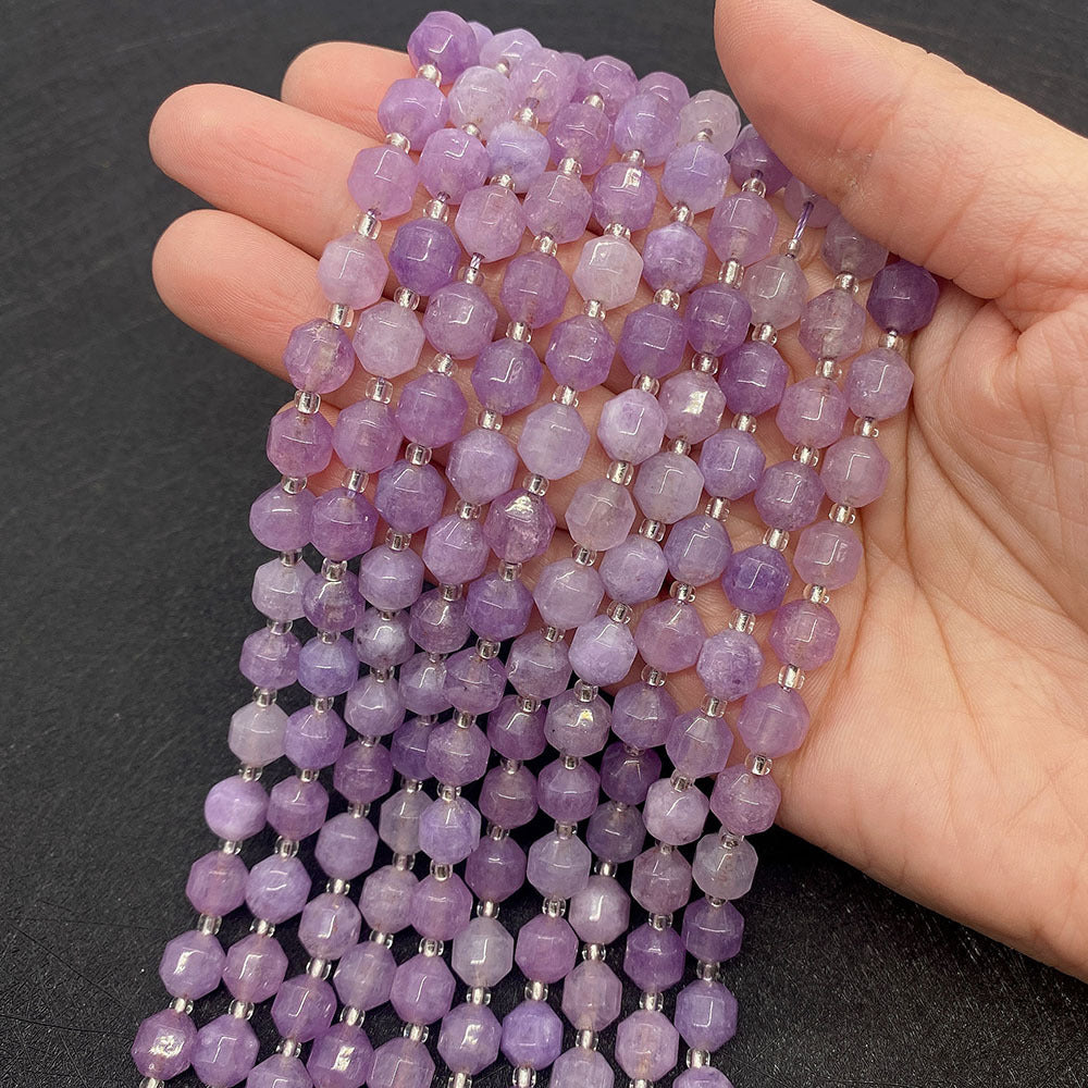 Natural Amethyst Beads With 6 Mm Diameter, Lilac Color, Center-Drilled And Featuring Precise Cutting