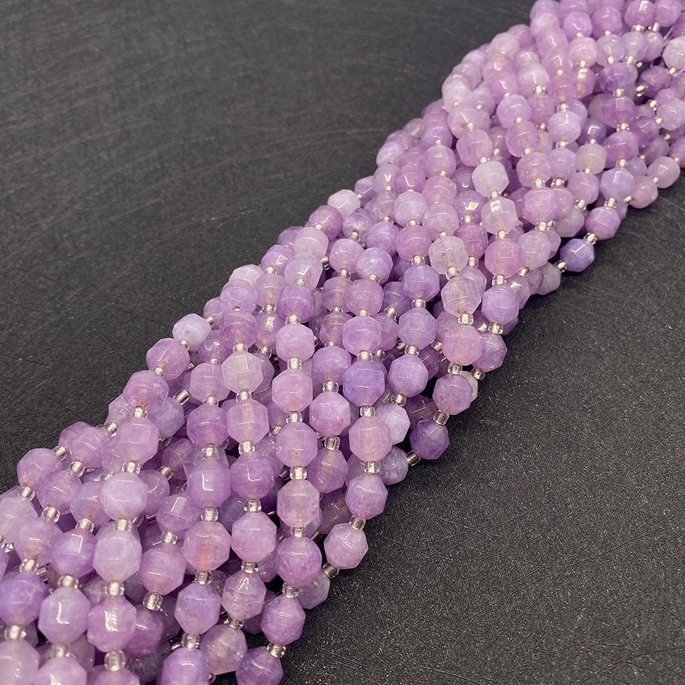 Natural Amethyst Beads With 6 Mm Diameter, Lilac Color, Center-Drilled And Featuring Precise Cutting