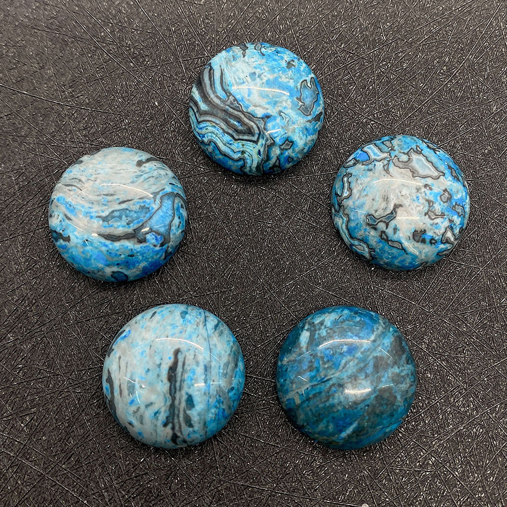 Polished Agate Stone Beads In Natural Blue, Perfect For Jewelry Making And Crafting