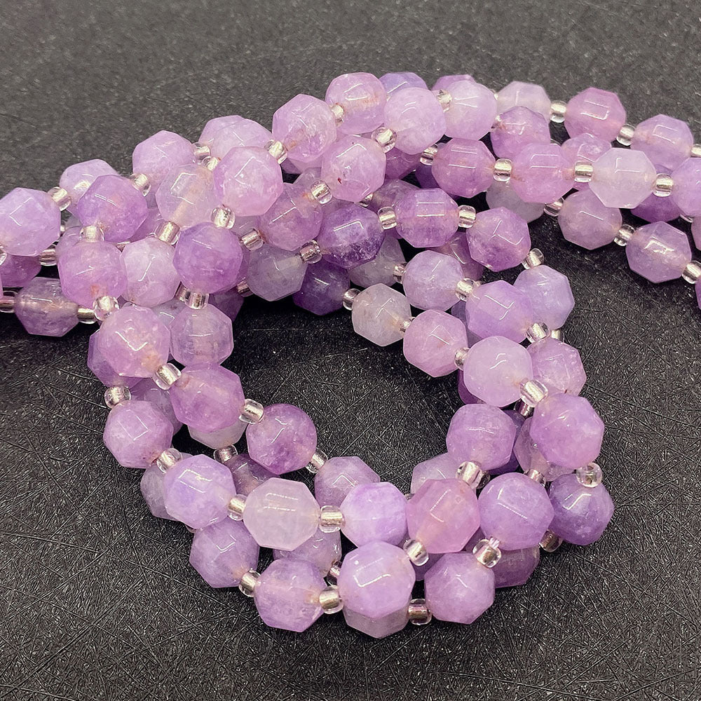 Natural Amethyst Beads With 6 Mm Diameter, Lilac Color, Center-Drilled And Featuring Precise Cutting