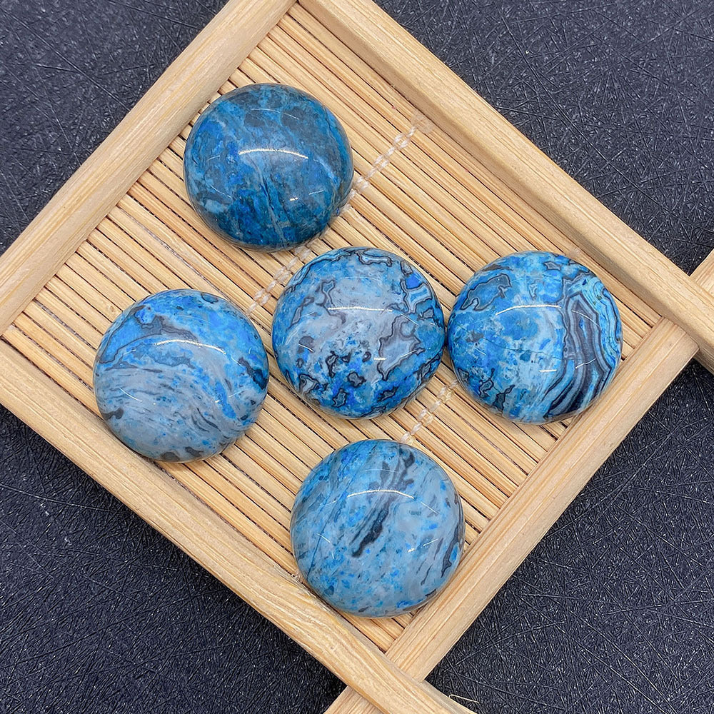Polished Agate Stone Beads In Natural Blue, Perfect For Jewelry Making And Crafting