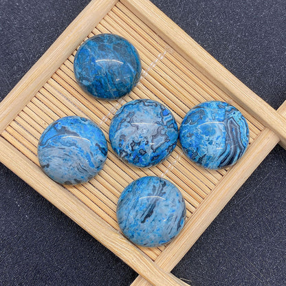 Polished Agate Stone Beads In Natural Blue, Perfect For Jewelry Making And Crafting