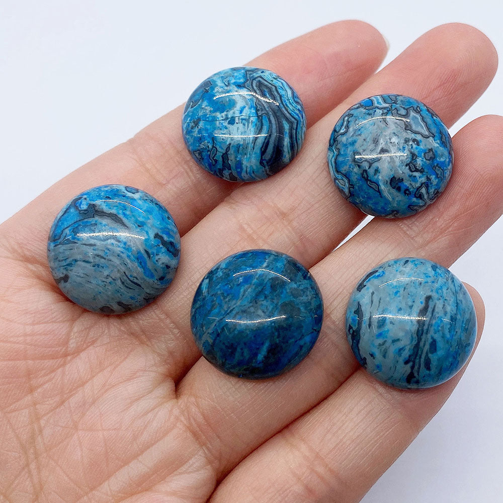 Polished Agate Stone Beads In Natural Blue, Perfect For Jewelry Making And Crafting