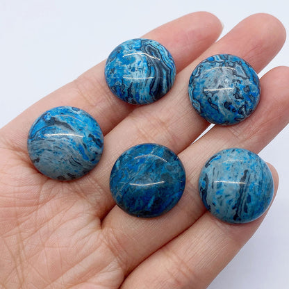 Polished Agate Stone Beads In Natural Blue, Perfect For Jewelry Making And Crafting
