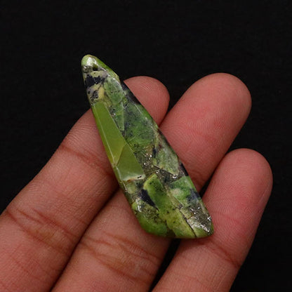 Irregular Natural Stone Pendant With Dyed Turquoise Inlay Featuring Emperor Stone Accent