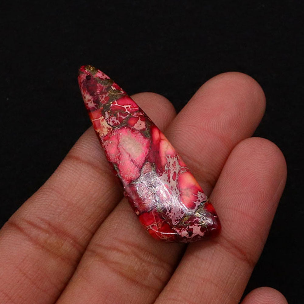 Irregular Natural Stone Pendant With Dyed Turquoise Inlay Featuring Emperor Stone Accent