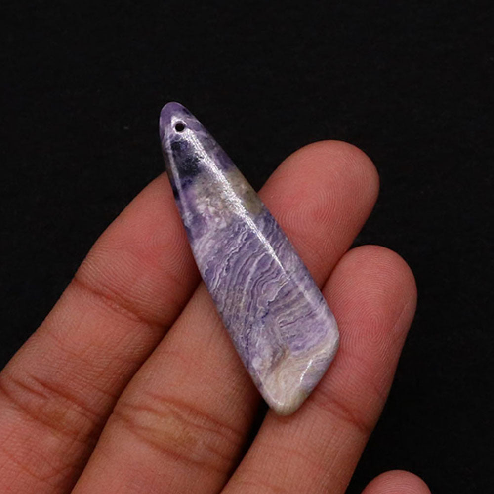 Irregular Natural Stone Pendant With Dyed Turquoise Inlay Featuring Emperor Stone Accent