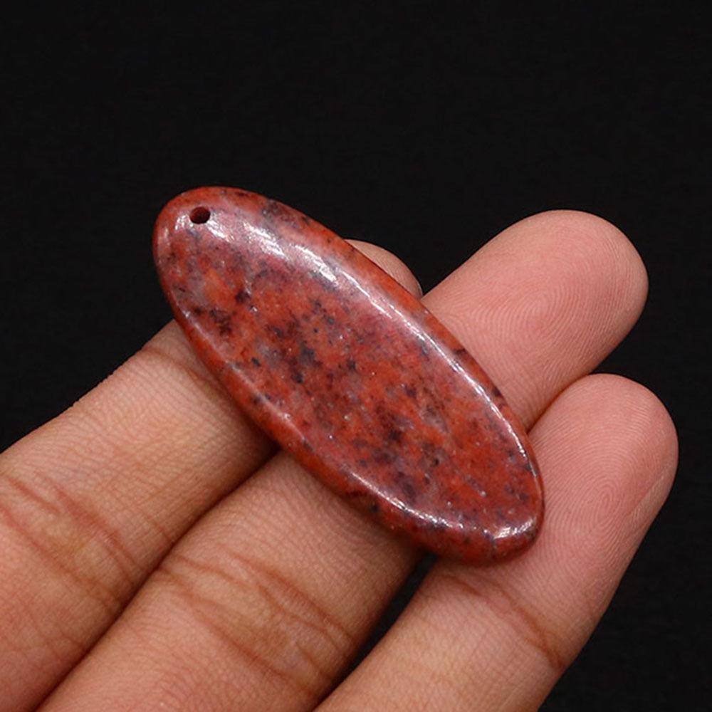 Oval Natural Stone Pendant Featuring Polished Craftsmanship With Dyed Emperor Stone In Synthesis Material