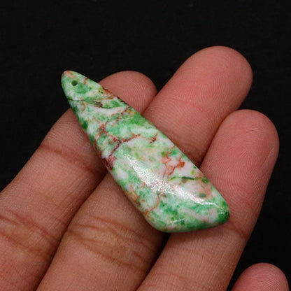 Irregular Natural Stone Pendant With Dyed Turquoise Inlay Featuring Emperor Stone Accent