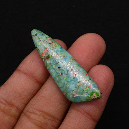 Irregular Natural Stone Pendant With Dyed Turquoise Inlay Featuring Emperor Stone Accent