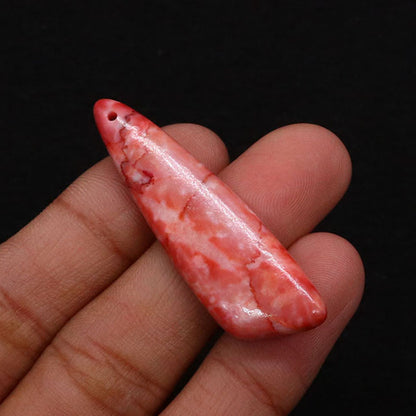 Irregular Natural Stone Pendant With Dyed Turquoise Inlay Featuring Emperor Stone Accent