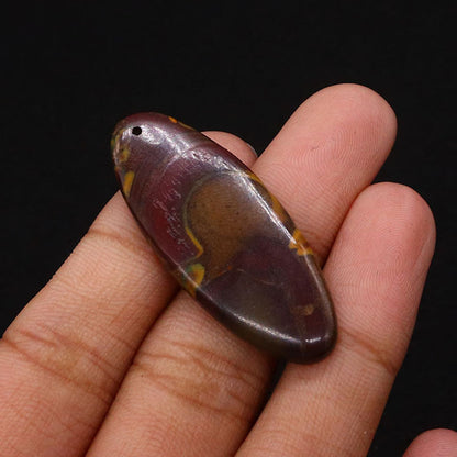 Oval Natural Stone Pendant Featuring Polished Craftsmanship With Dyed Emperor Stone In Synthesis Material