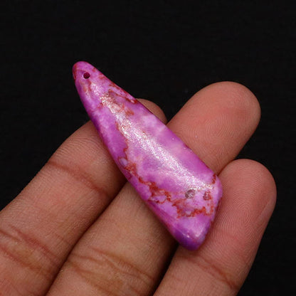 Irregular Natural Stone Pendant With Dyed Turquoise Inlay Featuring Emperor Stone Accent