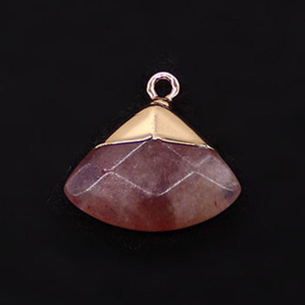 Electroplated Natural Stone Pendant With Copper Plated Finish And Malachite Inlay Featuring Stone Texture
