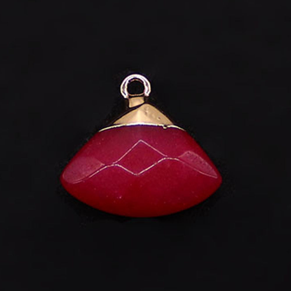 Electroplated Natural Stone Pendant With Copper Plated Finish And Malachite Inlay Featuring Stone Texture