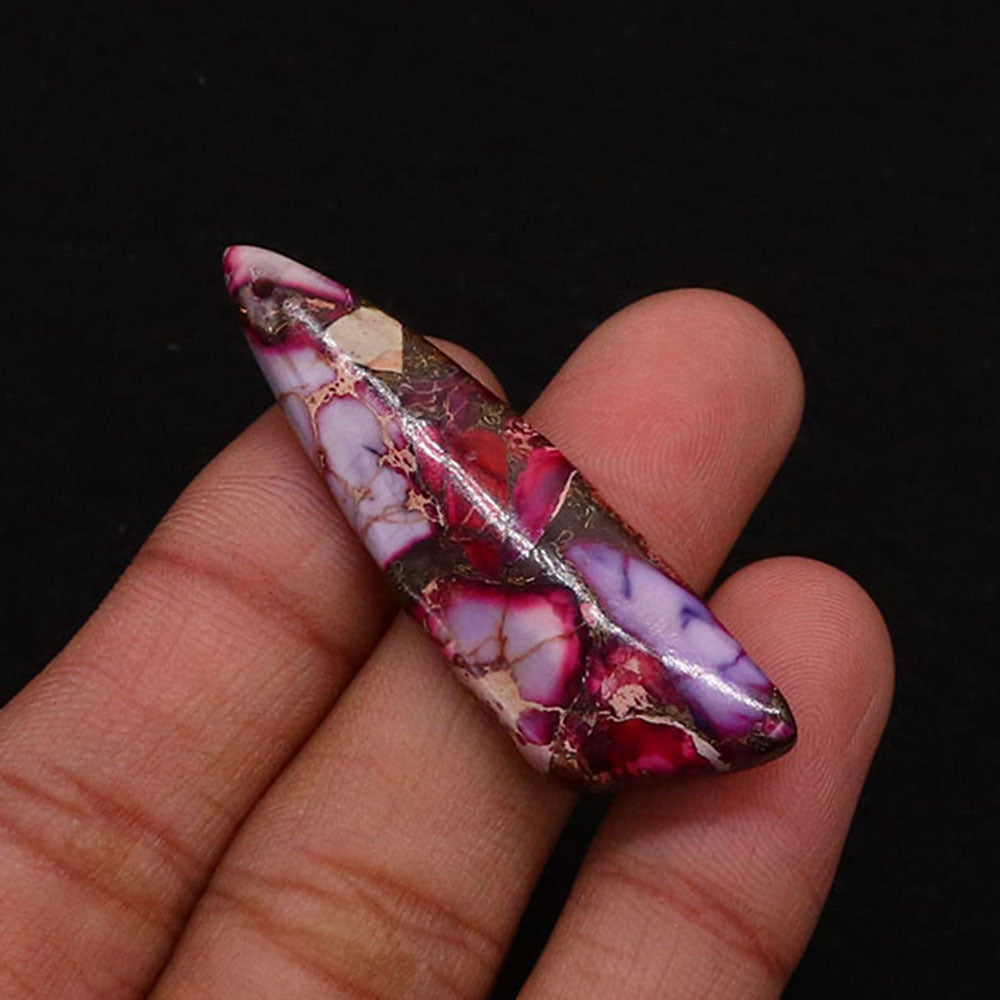 Irregular Natural Stone Pendant With Dyed Turquoise Inlay Featuring Emperor Stone Accent