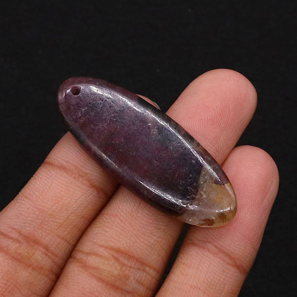 Oval Natural Stone Pendant Featuring Polished Craftsmanship With Dyed Emperor Stone In Synthesis Material