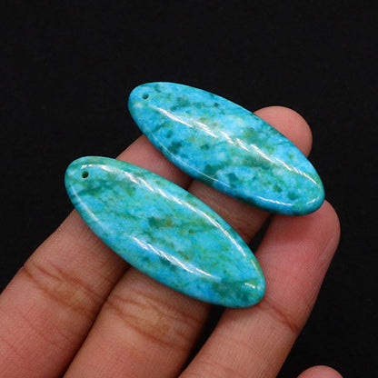 Oval Natural Stone Pendant Featuring Polished Craftsmanship With Dyed Emperor Stone In Synthesis Material
