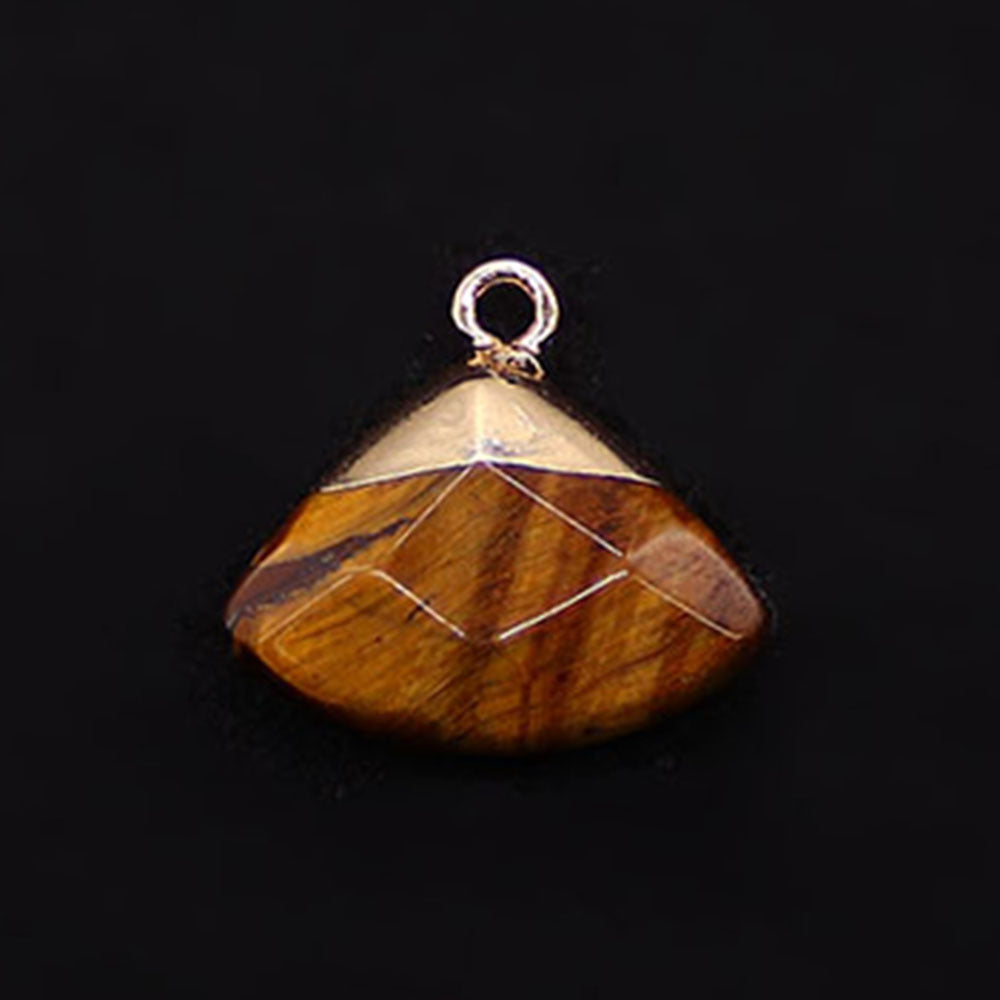 Electroplated Natural Stone Pendant With Copper Plated Finish And Malachite Inlay Featuring Stone Texture