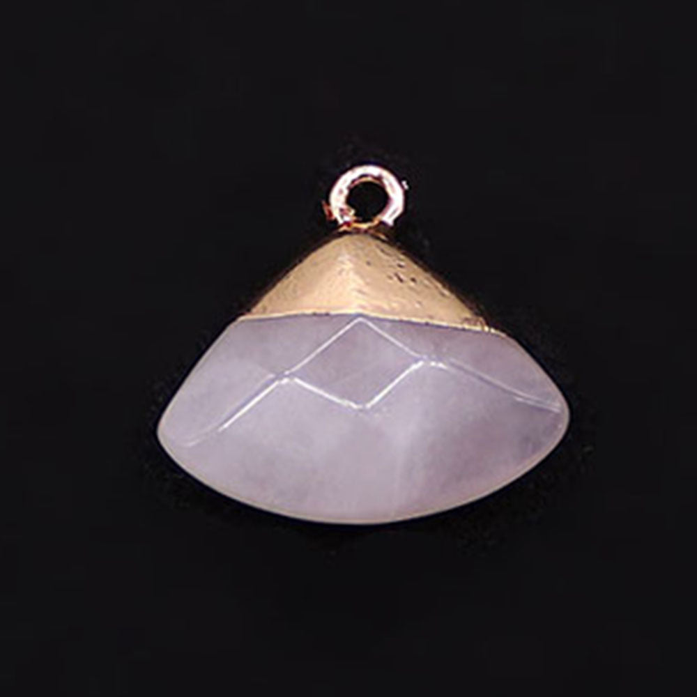 Electroplated Natural Stone Pendant With Copper Plated Finish And Malachite Inlay Featuring Stone Texture