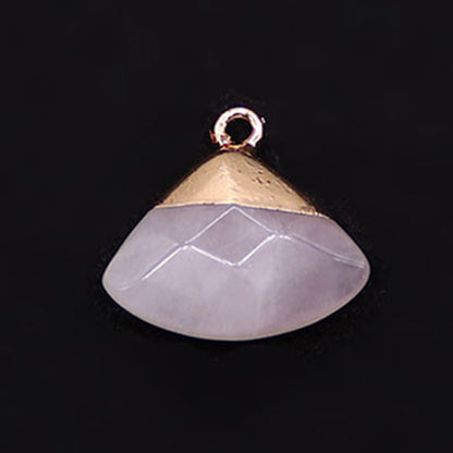 Electroplated Natural Stone Pendant With Copper Plated Finish And Malachite Inlay Featuring Stone Texture