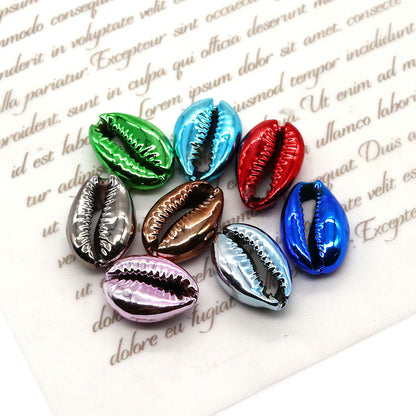 20 PCS Red Electroplated Shell Conch Beads For Jewelry Making