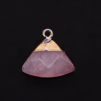 Electroplated Natural Stone Pendant With Copper Plated Finish And Malachite Inlay Featuring Stone Texture