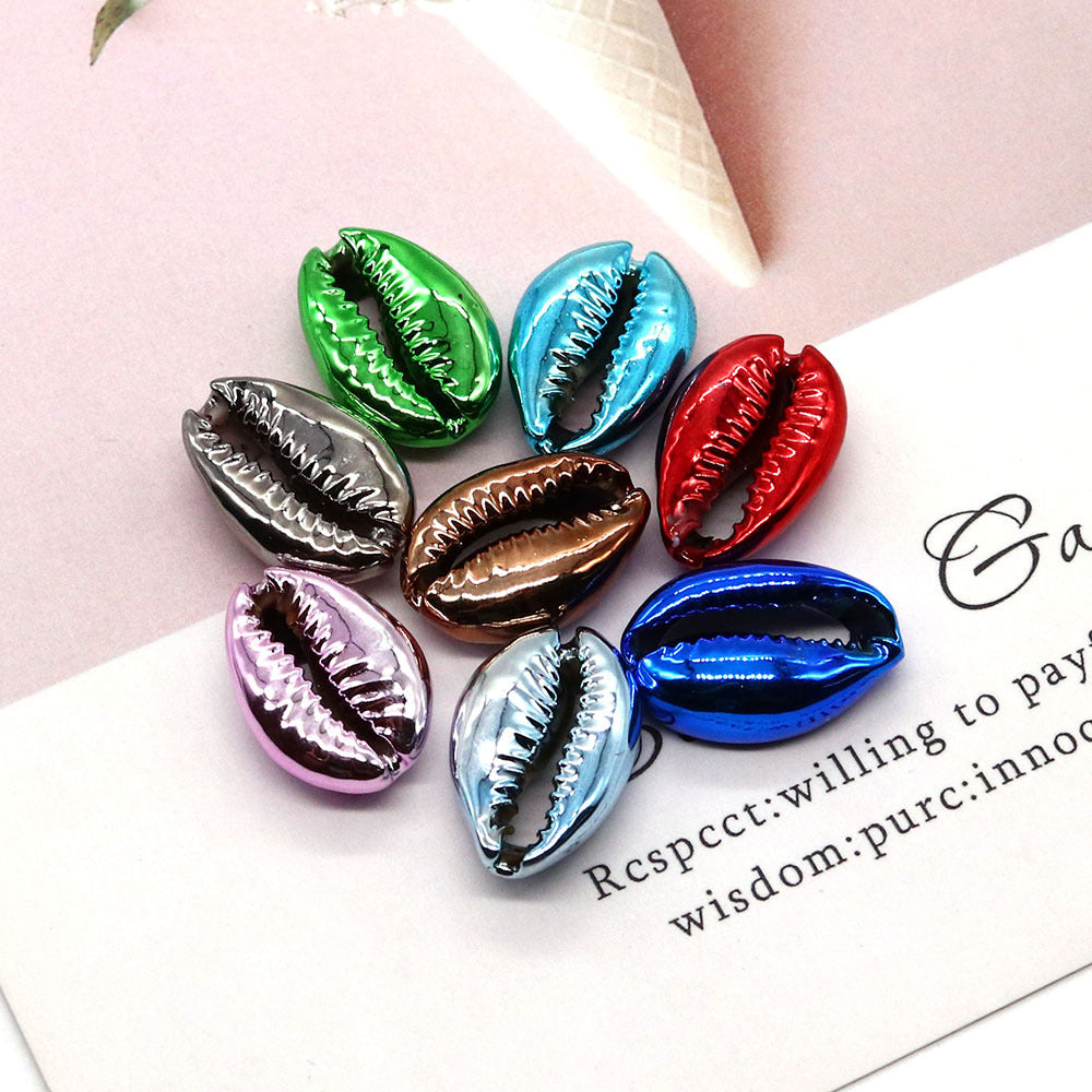 20 PCS Red Electroplated Shell Conch Beads For Jewelry Making