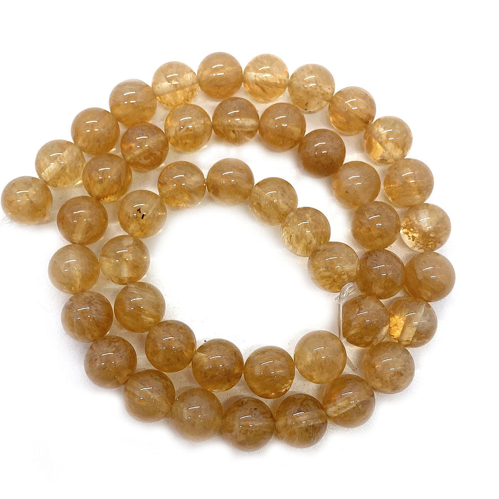 Natural Stone Watermelon Beads With Polished Finish, Diameter 6 Mm, Featuring Watermelon Stone Inlay In Yellow