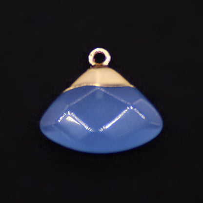 Electroplated Natural Stone Pendant With Copper Plated Finish And Malachite Inlay Featuring Stone Texture