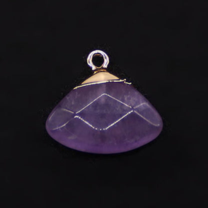 Electroplated Natural Stone Pendant With Copper Plated Finish And Malachite Inlay Featuring Stone Texture