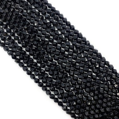 Natural Dyed Black Agate Beads For Jewelry Making, Diameter 6 Mm, Center-Drilled And Cut