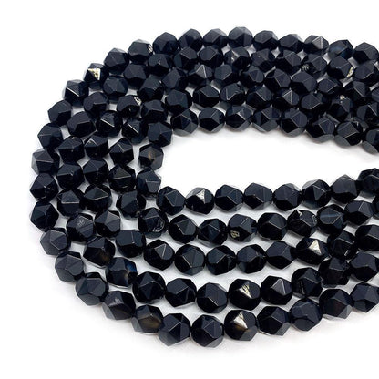 Natural Dyed Black Agate Beads For Jewelry Making, Diameter 6 Mm, Center-Drilled And Cut