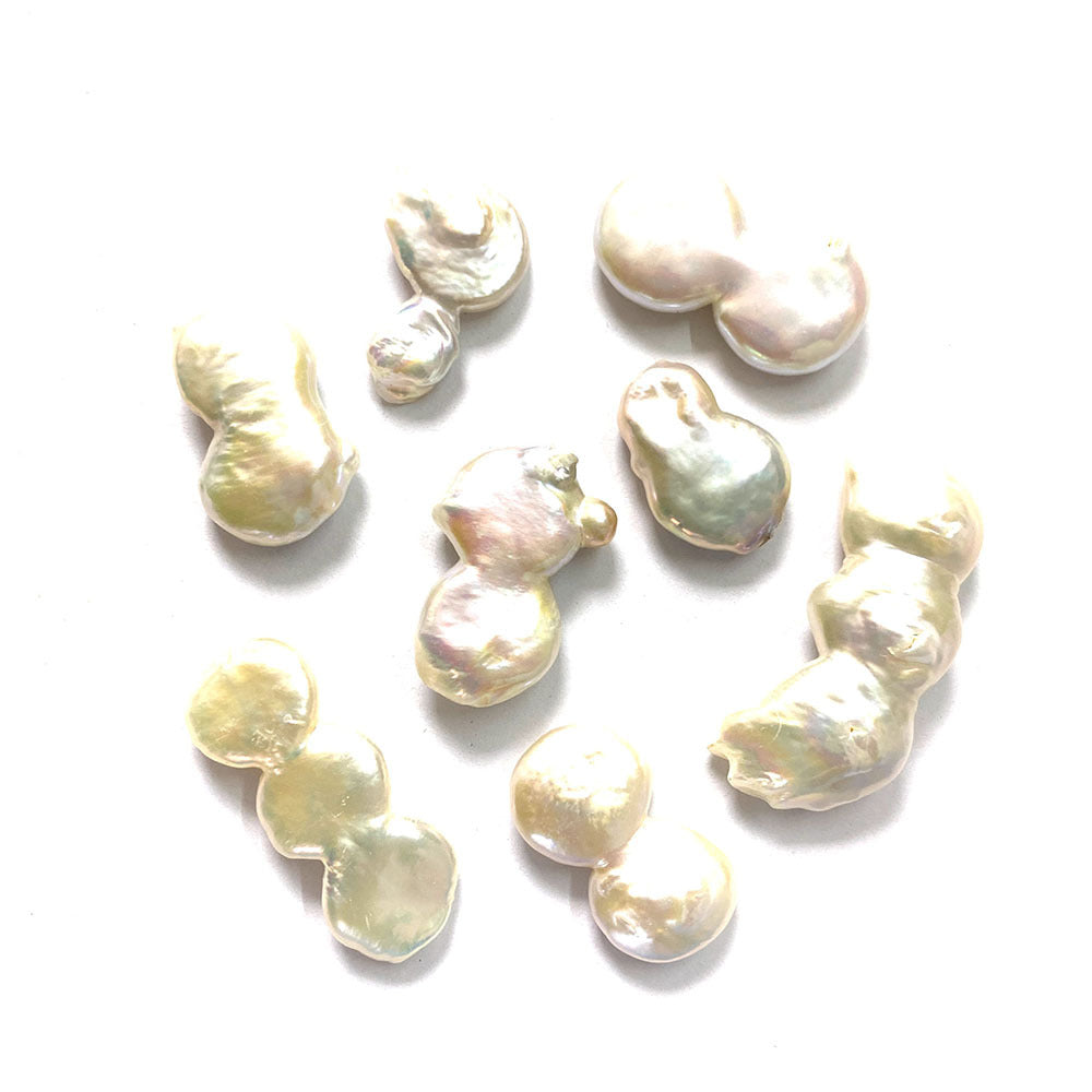 Polished Irregular Freshwater Pearl Beads In Natural Baroque Style, Undrilled For Jewelry Making