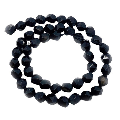 Natural Dyed Black Agate Beads For Jewelry Making, Diameter 6 Mm, Center-Drilled And Cut
