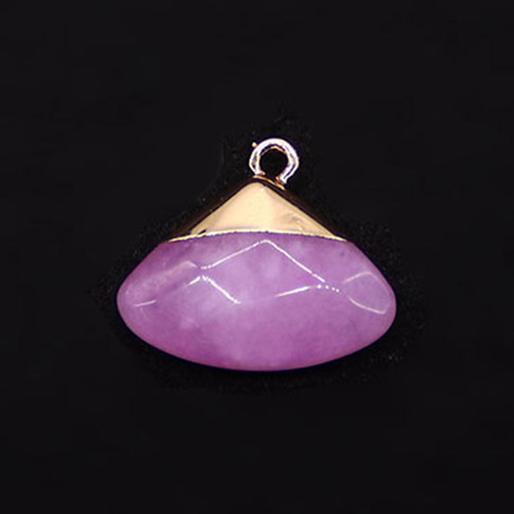 Electroplated Natural Stone Pendant With Copper Plated Finish And Malachite Inlay Featuring Stone Texture