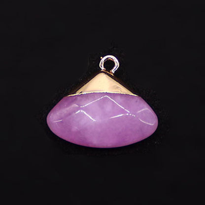 Electroplated Natural Stone Pendant With Copper Plated Finish And Malachite Inlay Featuring Stone Texture