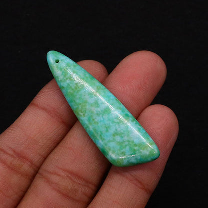 Irregular Natural Stone Pendant With Dyed Turquoise Inlay Featuring Emperor Stone Accent