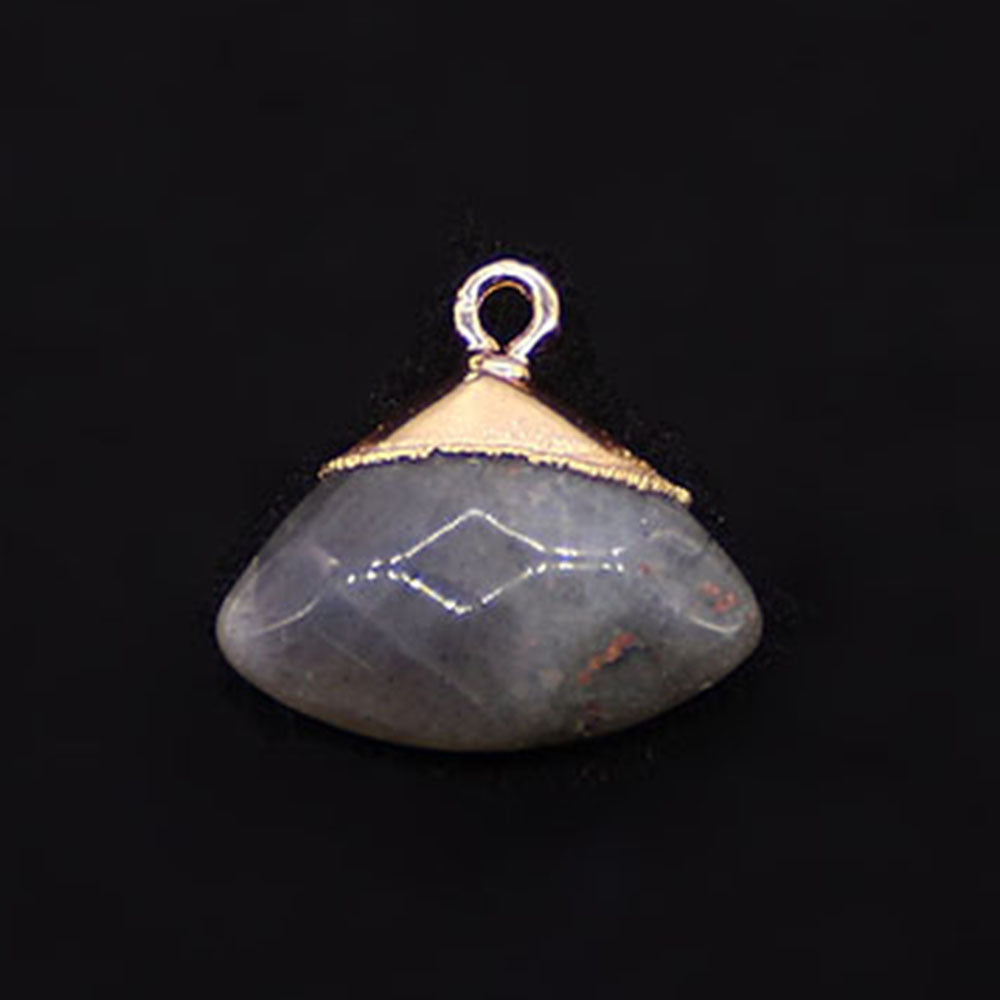 Electroplated Natural Stone Pendant With Copper Plated Finish And Malachite Inlay Featuring Stone Texture