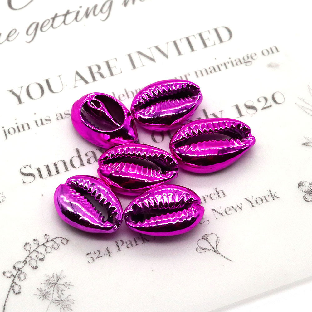 20 PCS Red Electroplated Shell Conch Beads For Jewelry Making
