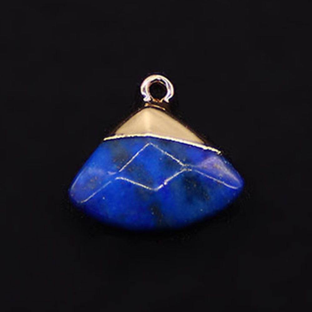 Electroplated Natural Stone Pendant With Copper Plated Finish And Malachite Inlay Featuring Stone Texture
