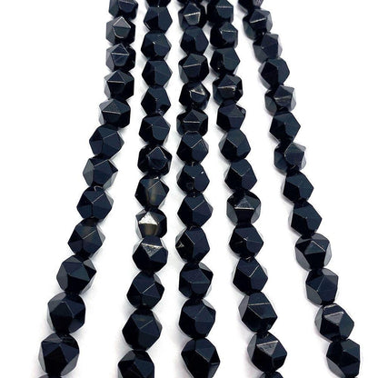 Natural Dyed Black Agate Beads For Jewelry Making, Diameter 6 Mm, Center-Drilled And Cut